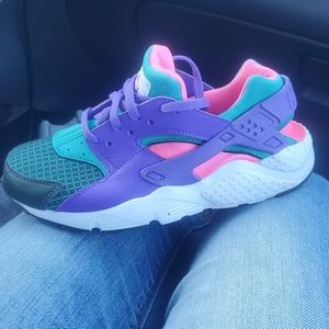 New Pink/purple/teal/white Nike Huarache